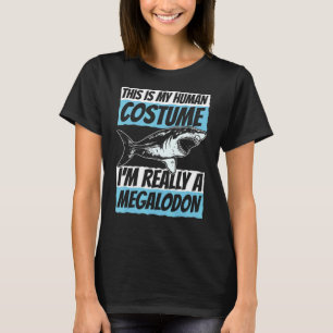 Megalodon Shark Otodus Human Costume T-shirt