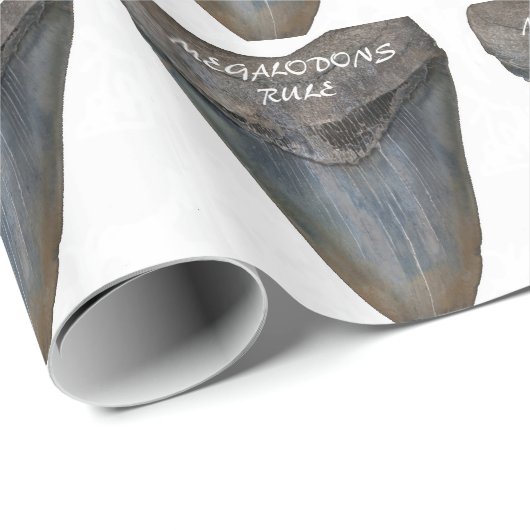 Megalodon Shark Tooth Cadeaupapier (Rol Hoek)