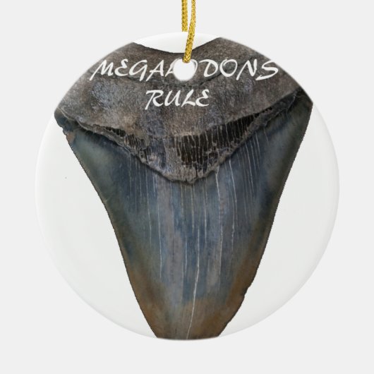 Megalodon Shark Tooth Keramisch Ornament (Voorkant)