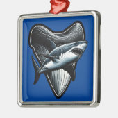 Megalodon tand metalen ornament (Links)