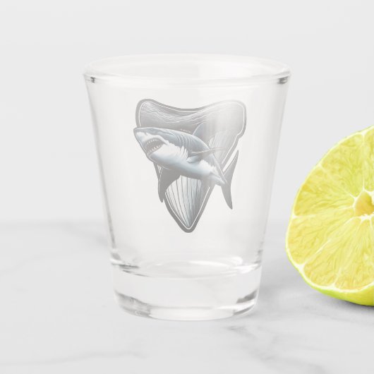 Megalodon tand shot glas (Achterkant)