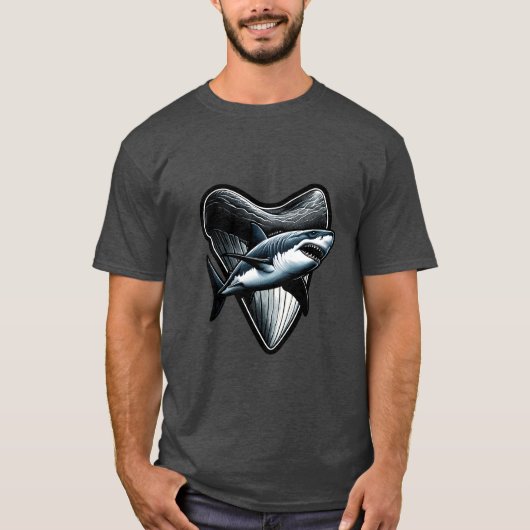 Megalodon tand t-shirt (Voorkant)