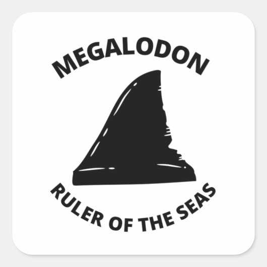 Megalodon Vierkante Sticker (Voorkant)