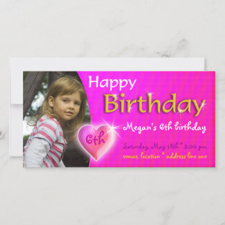 Megan Birthday Fotouitnodiging | Schattig hart