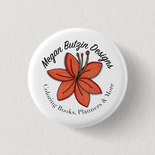 Megan Butzin Design Pin Ronde Button 3,2 Cm (Voorkant)
