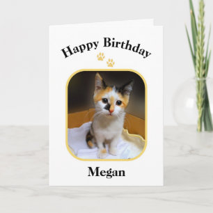Megan Calico Kitten Happy Birthday Kaart