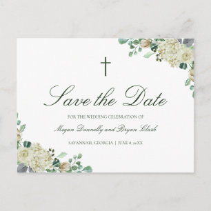 Megan Christelijk Cross Rozen Greenery sparen de D Aankondigingskaart