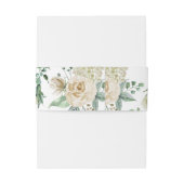 Megan Elegant Greenery Rozen Monogram Weddenschap Uitnodigingen Wikkel (Achterkant Voorbeeld)