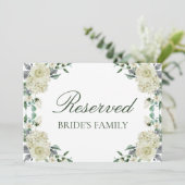 Megan Elegant Script Floral Reserved Wedding Sign (Staand voorkant)