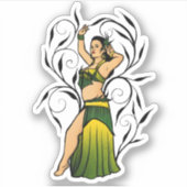 Megan Green Belly Dancer Sticker (Voorkant)