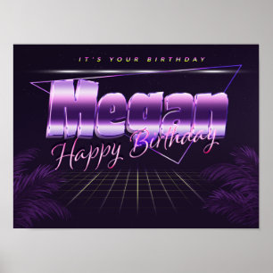 Megan Nom Vorname lila retro Poster Geburtstag