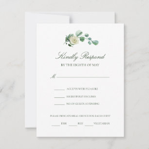 Megan Simple Elegant Meal Choice Wedding RSVP