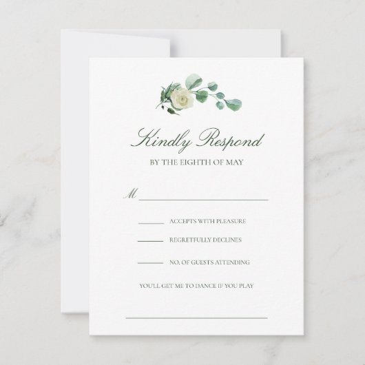 Megan Simple Elegant Song Request Wedding RSVP (Voorkant)