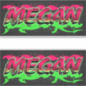 Megan Vorname Name Graffiti Aufkleber Sticker (Voorkant)