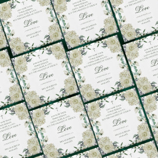 Megan White Floral Christelijk Wedding Favor Magne Magneet