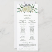 Megan White Floral Greenery Programme de mariage (Dos)