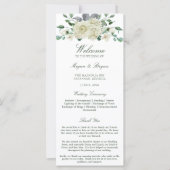 Megan White Floral Greenery Programme de mariage (Devant)