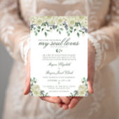 Megan White Flowers & Greenery katholieke bruiloft Kaart