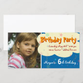 Megan's verjaardagsfeestje foto uitnodiging (Voorkant / Achterkant)