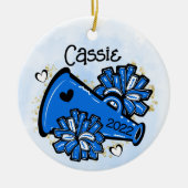 Mégaphone Pom Pom mignonne pour ornement bleu (Devant)