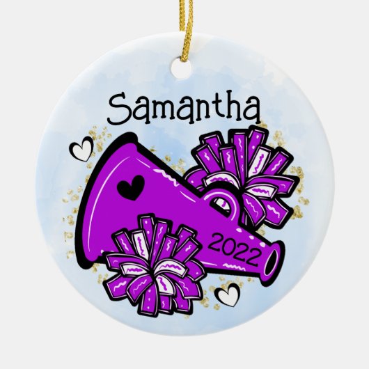 Mégaphone Pom Pom mignonne pour ornement mauve (Devant)