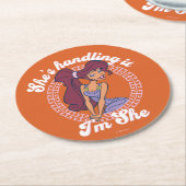 Megara - She's Handling It, I'm She Round Paper Co Ronde Kartonnen Onderzetter (Gebogen)