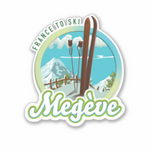 Megève france ski logo sticker