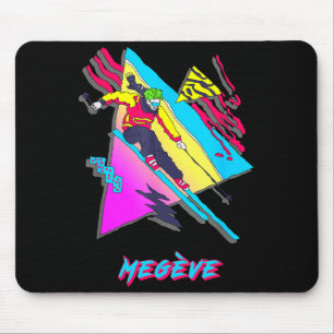 Megeve retro stijl skiën design met abstract muismat