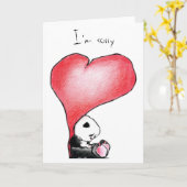 Megg: Een leuke panda - hart, ben ik droevig, Kaart (Gele Bloem)