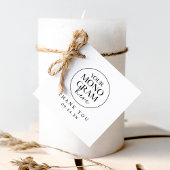 MEGHAN Monogram Boho Zwart Wit Huwelijk Dank u Bedankjes Labels