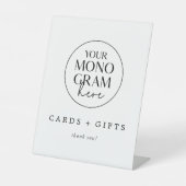 MEGHAN Monogram Minimale Trouwkaarten en Geschenke Reclamebord Met Voetstuk (Voorkant)