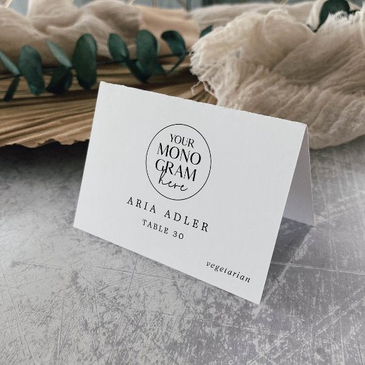 MEGHAN Monogramme noir blanc Mariage Cartes de lie