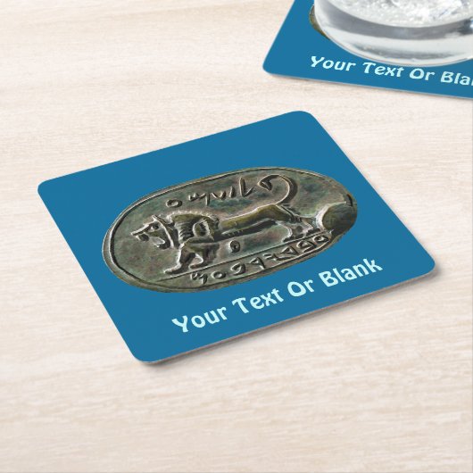 Megiddo Seal Vierkante Kartonnen Onderzetter (Schuin)