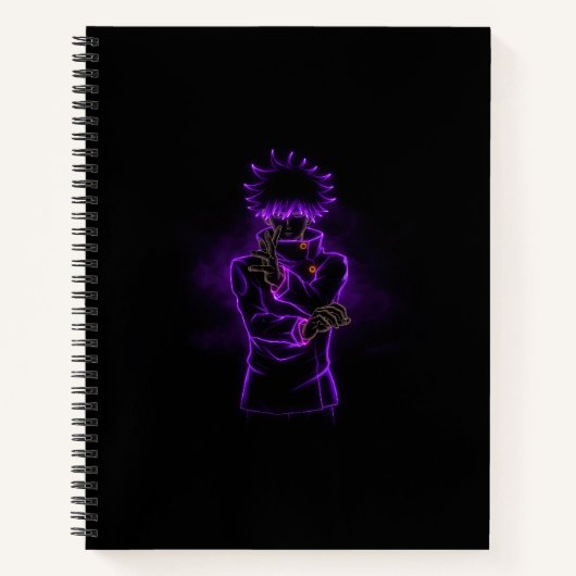 Megumi Fushiguro Anime Style Spiral Black Hoesje Notitieboek (Voorkant)