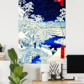 Meguro Drum Bridge en Sunset Hill 1857 Poster (Thuiskantoor)