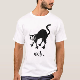 Meh Cat Lover Halloween Kat Sarcastic Face T-shirt