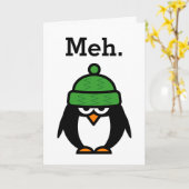 Meh Funny apathie citation pingouin carte de voeux (Fleur jaune)
