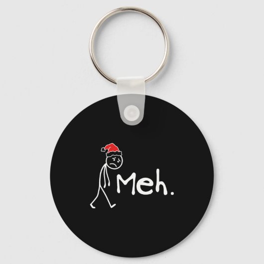 Meh. Funny Christmas Introvert  Sleutelhanger (Voorkant)