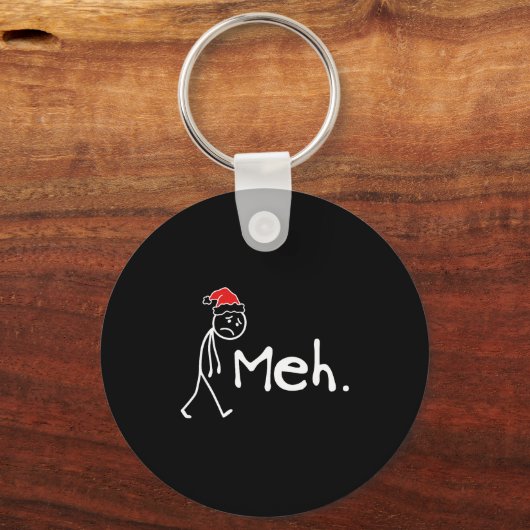 Meh. Funny Christmas Introvert  Sleutelhanger (Voorkant)