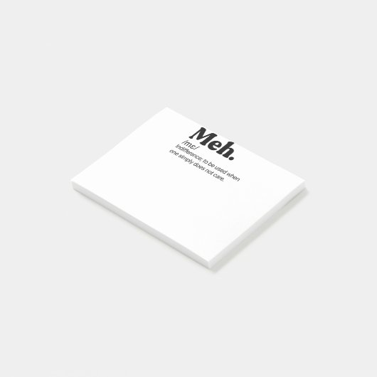Meh Funny Quote Post-it® Notes (Schuin)