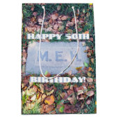 Meh Gravestone Morbid Humor Funny Custom Birthday Medium Cadeauzakje (Voorkant)