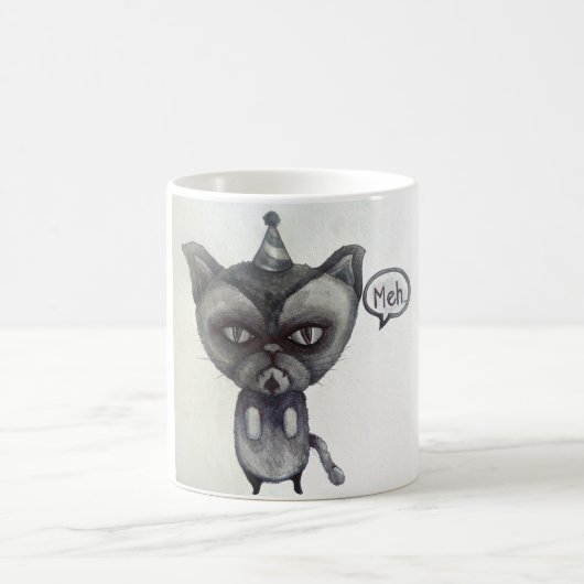 meh grumpy cat party tea mok art (Center)
