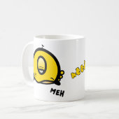 Meh (& het coole ronde ding met 1 oog) koffie v2 koffiemok (Voorkant links)