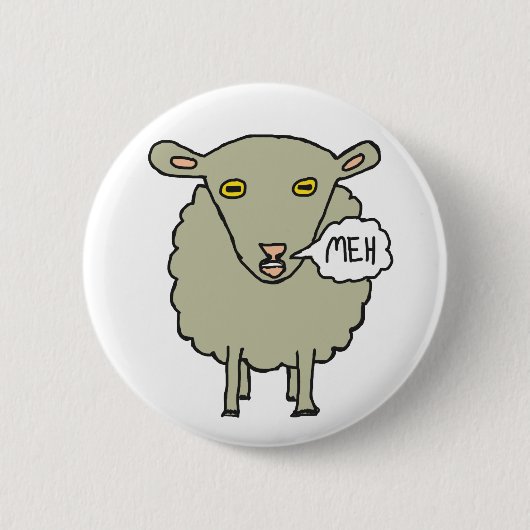 Meh Sheep Ronde Button 5,7 Cm (Voorkant)