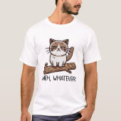 Meh what cat t-shirt (Voorkant)