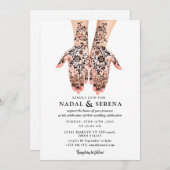 mehandi faire-part de mariage (Devant / Derrière)