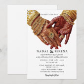 mehandi faire-part de mariage (Devant / Derrière)