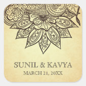 Mehendi Henna Indiase bruiloft gunst Sticker (Voorkant)