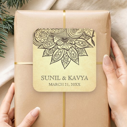 Mehendi Henna Indiase bruiloft gunst Sticker