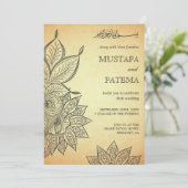  Mehendi Henna Islamitische bruiloft Kaart (Staand voorkant)